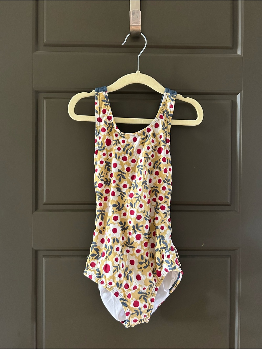 Hannah Anderson Girls' Yellow Floral One-Piece Swimsuit